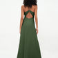 Vestidos de halter con top de encaje y espalda descubierta de gasa  Verde Oliva Tallas Grandes