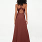 Vestidos de halter con top de encaje y espalda descubierta de gasa Terracota
