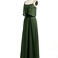Vestidos sencillos de dama de honor con tirantes finos Verde Oliva Tallas Grandes