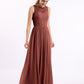 Gwendolyn Encaje Y Gasa Largo Corte De Dama De Honor Terracota Tallas Grandes