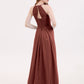 Heloise Largo Gasa Cabestro Vestidos De Dama De Honor Terracota