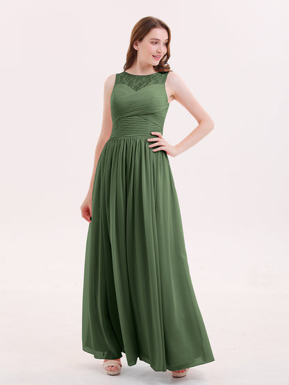 Honey Espejismo Novio Gasa Vestido De Dama De Honor Verde Oliva Tallas Grandes