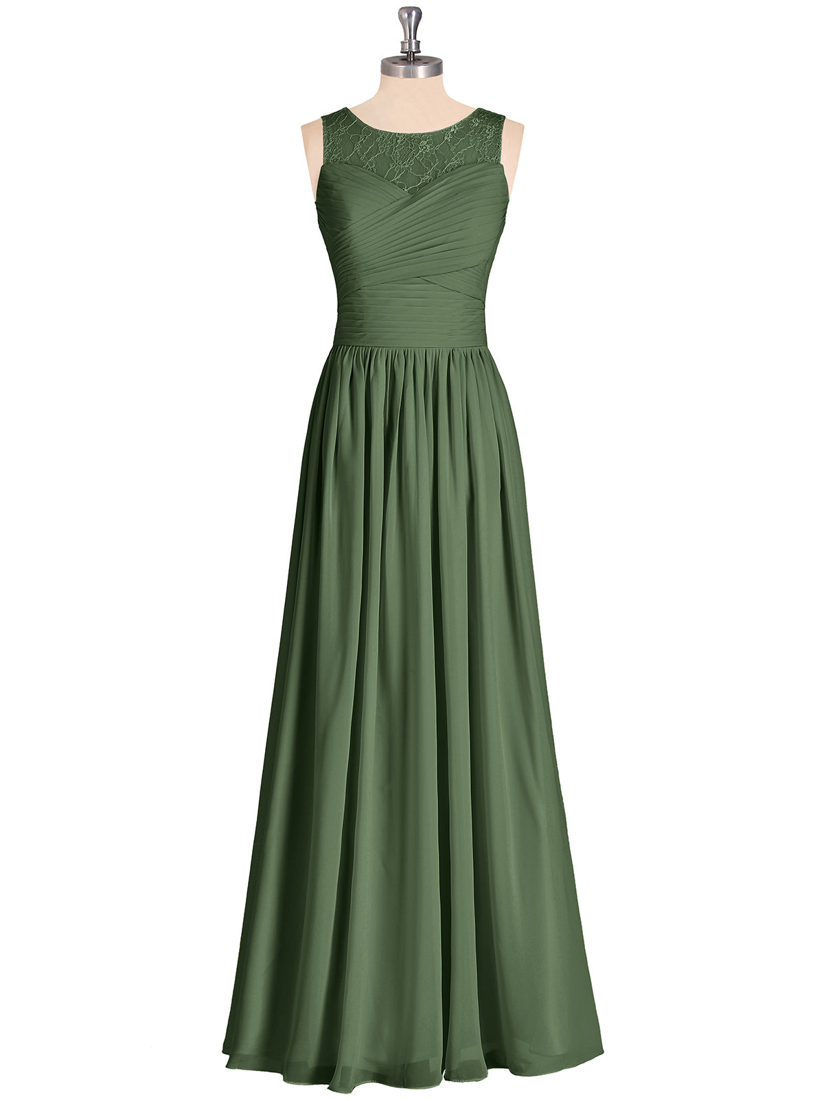 Honey Espejismo Novio Gasa Vestido De Dama De Honor Verde Oliva Tallas Grandes