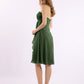 Vestido de chiffon a la altura de la rodilla con escote en corazón Verde Oliva Tallas Grandes