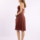 Vestido de chiffon a la altura de la rodilla con escote en corazón Terracota Tallas Grandes