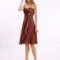 Vestido de chiffon a la altura de la rodilla con escote en corazón Terracota