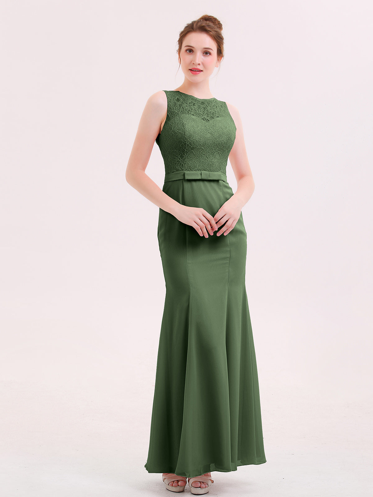 Ingrid Espejismo Sirena Vestido Con Espalda Abierta Verde Oliva Tallas Grandes