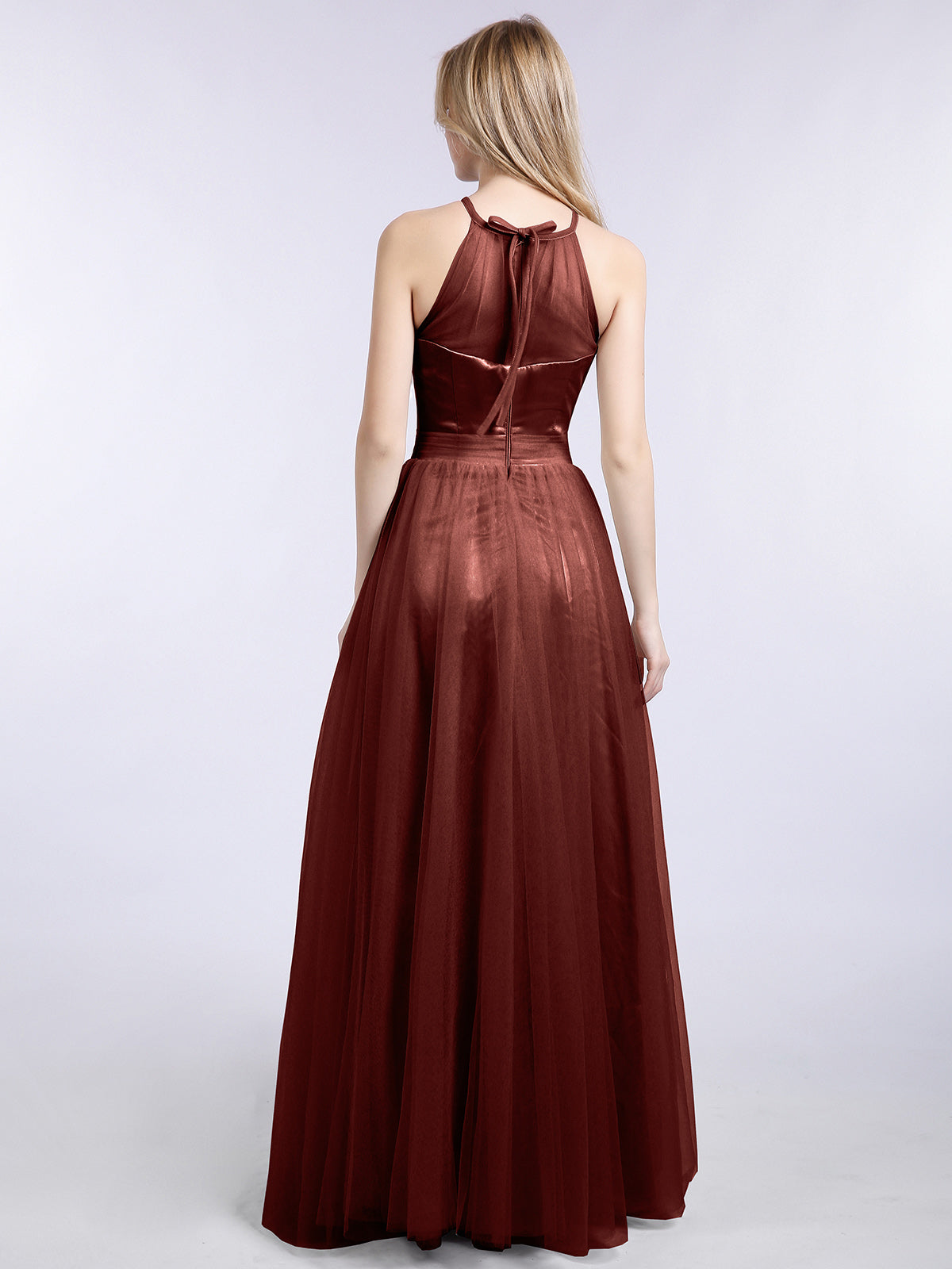 Ishtar Espejismo Largo Tul Vestido Terracota