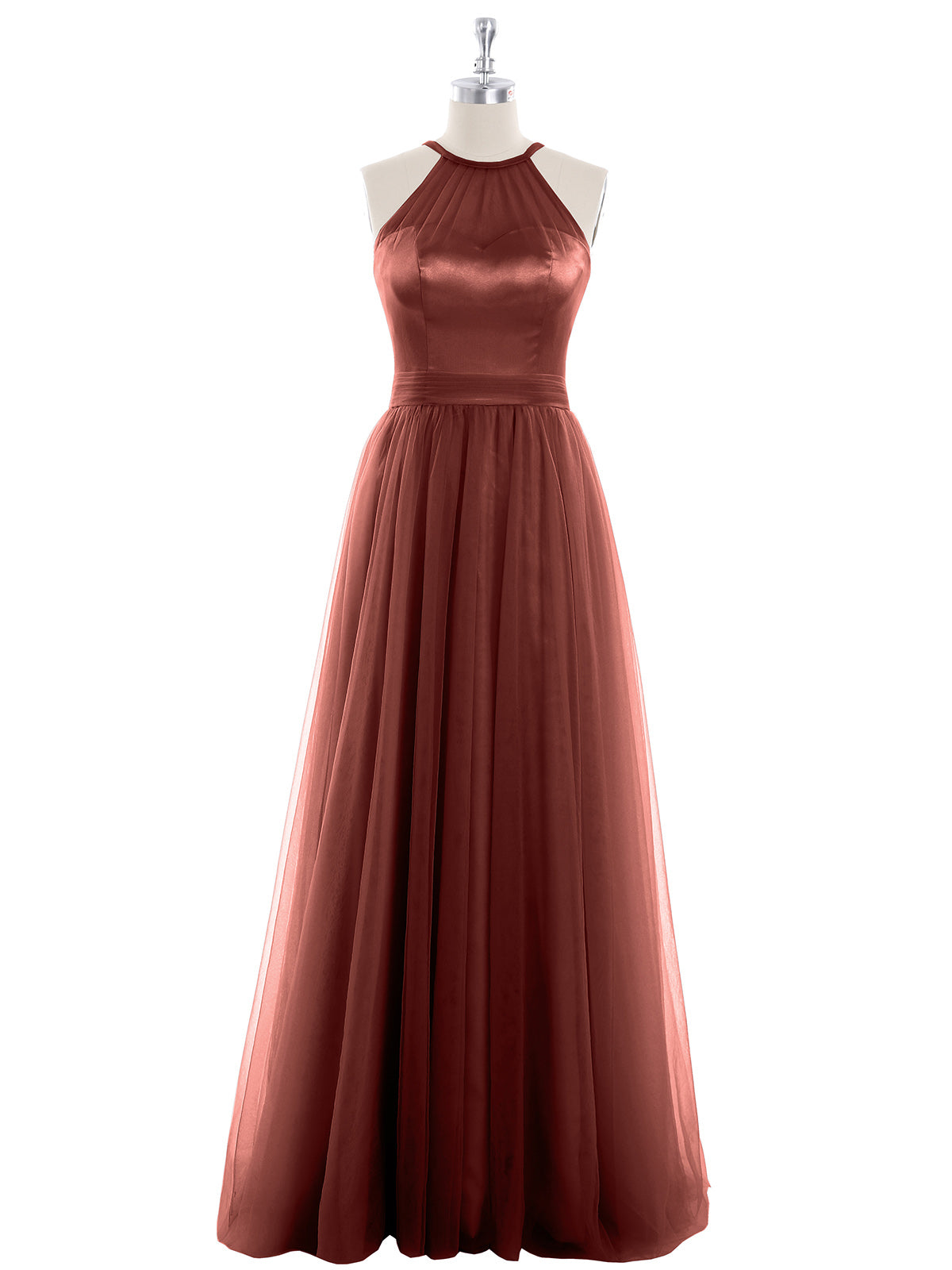 Ishtar Espejismo Largo Tul Vestido Terracota