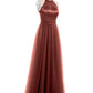 Ishtar Espejismo Largo Tul Vestido Terracota