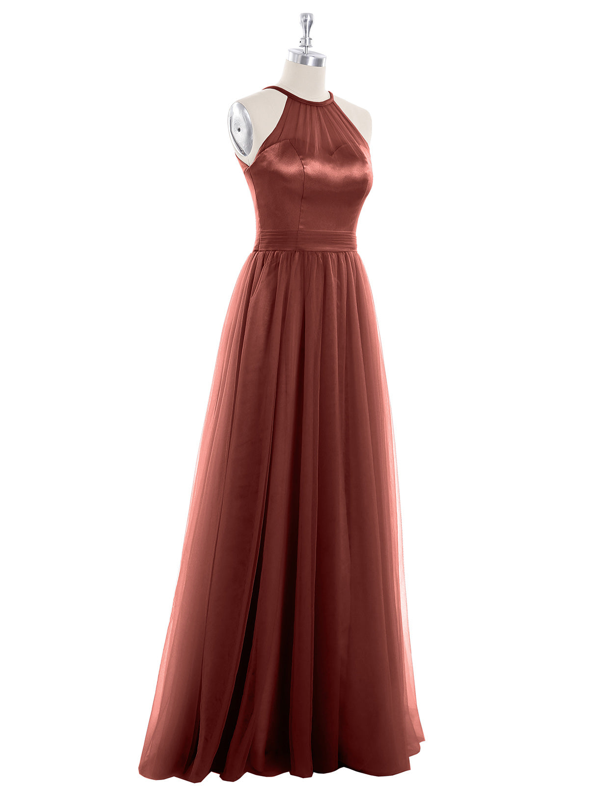 Ishtar Espejismo Largo Tul Vestido Terracota