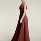 Vestidos de dama de honor de chiffon con tirantes finos Terracota