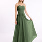 Joanne Sin Tirante Novio Gasa Vestidos Verde Oliva