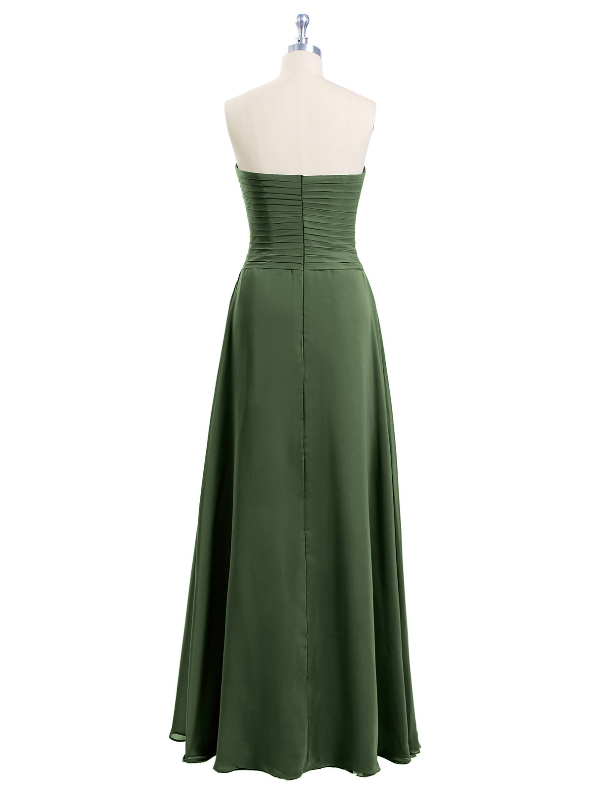 Joanne Sin Tirante Novio Gasa Vestidos Verde Oliva