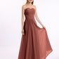 Joanne Sin Tirante Novio Gasa Vestidos Terracota Tallas Grandes
