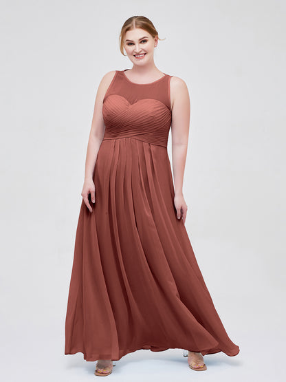 Jocelyn Espejismo Novio Corte Imperial Gasa Corte Terracota Tallas Grandes