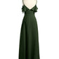 Vestidos largos de chiffon con tirantes finos y escote en V Verde Oliva Tallas Grandes