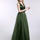 Kelly Lentejuelas Y Tul Largo Vestido Con Escote En V Verde Oliva Tallas Grandes