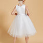 Vestido De Niña De Las Flores A La Altura De La Rodilla En Satén Y Tul Con Cuello Redondo