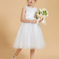 Vestido De Niña De Las Flores A La Altura De La Rodilla En Satén Y Tul Con Cuello Redondo