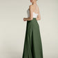 Vestidos largos de chiffon con cuerpo de encaje marfil Verde Oliva