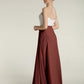 Vestidos largos de chiffon con cuerpo de encaje marfil Terracota Tallas Grandes