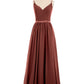 Leona Tirante Espagueti Gasa Vestido De Dama De Honor Terracota Tallas Grandes