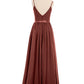 Leona Tirante Espagueti Gasa Vestido De Dama De Honor Terracota Tallas Grandes