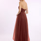 Vestidos de tul con escote en corazón sin tirantes y corte imperio Terracota