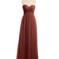 Vestidos de tul con escote en corazón sin tirantes y corte imperio Terracota