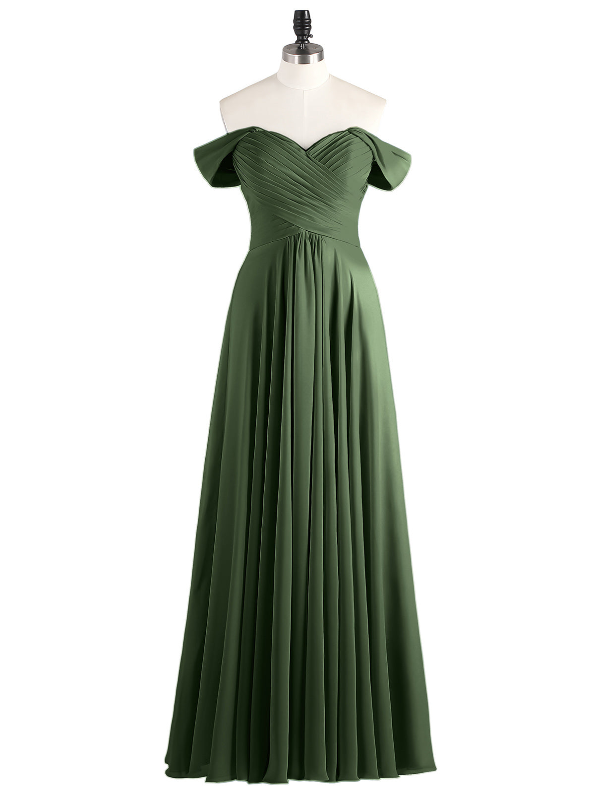 Lindsay Fuera Del Hombro Corte Imperial Vestidos De Dama De Honor Verde Oliva Tallas Grandes