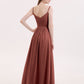 Lisa Imperial Corte De Dama De Honor Con Tirante Espagueti Terracota Tallas Grandes