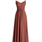Lisa Imperial Corte De Dama De Honor Con Tirante Espagueti Terracota Tallas Grandes