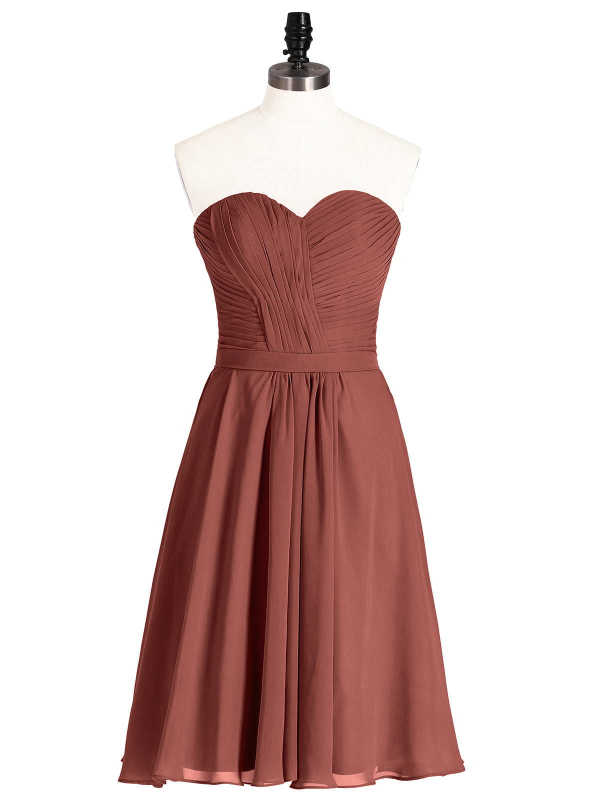 Lydia Novio Gasa Vestido De Dama De Honor Corte Hasta La Rodilla Terracota