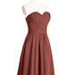 Lydia Novio Gasa Vestido De Dama De Honor Corte Hasta La Rodilla Terracota