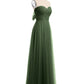 Vestidos de tul con escote en corazón sin tirantes y lazo Verde Oliva Tallas Grandes