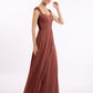 Vestidos de dama de honor de chiffon con mangas cap de encaje Terracota Tallas Grandes