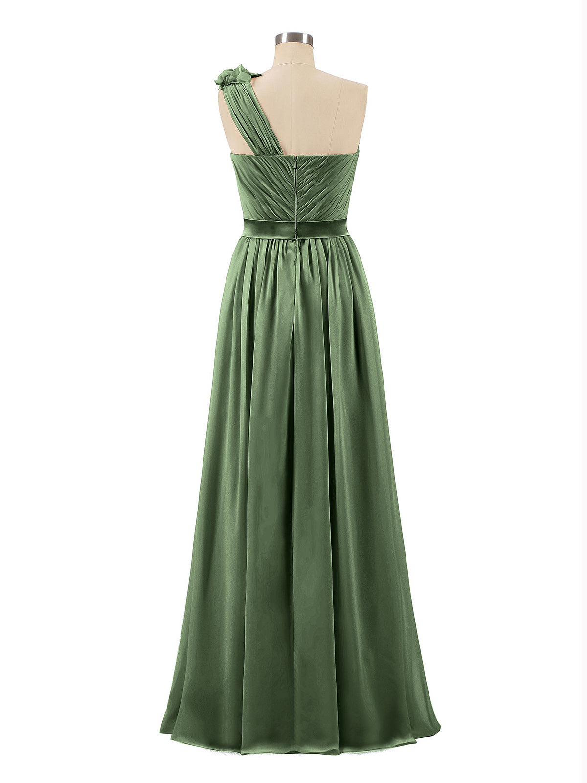 Mirabelle Un Hombro Gasa Vestido Con Tirante Flores Verde Oliva Tallas Grandes