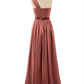 Mirabelle Un Hombro Gasa Vestido Con Tirante Flores Terracota Tallas Grandes