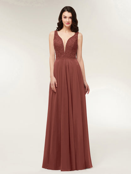 Modesty Espalda Abierta Vestido Con Corpino Encaje Terracota Tallas Grandes
