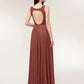 Modesty Espalda Abierta Vestido Con Corpino Encaje Terracota