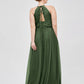Vestido maxi de tul con tirantes entrelazados y escote en V Verde oliva Tallas Grandes