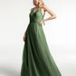 Vestido maxi de tul con tirantes entrelazados y escote en V Verde oliva Tallas Grandes