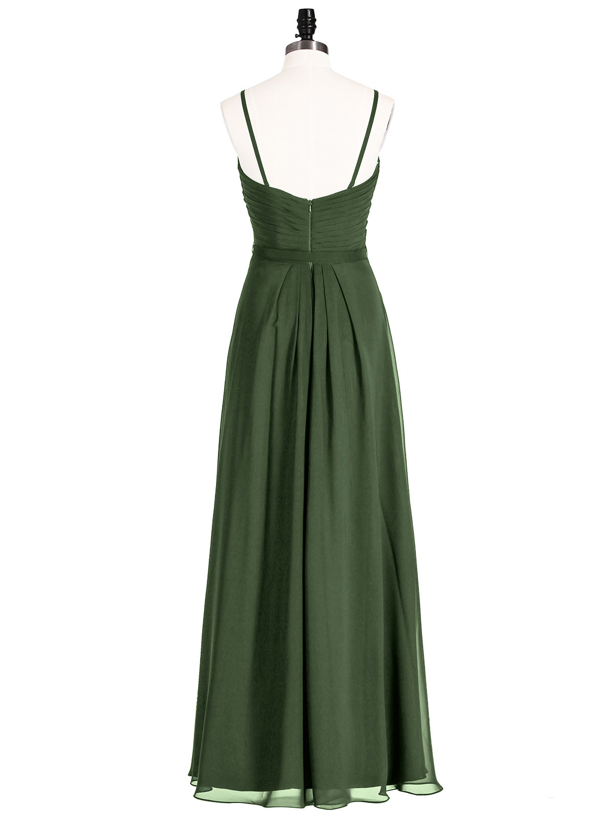 Muriel Tirante Espagueti Gasa Vestido Con Novio Verde Oliva Tallas Grandes