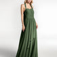 Odelette Cabestro Gasa Vestidos Con Falda En Cascada Verde Oliva Tallas Grandes