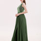 Ophelia Lentejuelas Y Gasa Vestido Con Apertura Verde Oliva Tallas Grandes