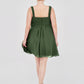 Penelope Escote En V Gasa Corto Vestido De Dama De Honor Verde Oliva Tallas Grandes