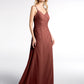 Vestido maxi de chiffon con tirantes dobles y cruzados en la espalda Terracota Tallas Grandes