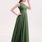 Poppy Corto Vestido De Dama De Honor Hasta La Rodilla Con Escote En V Verde Oliva Tallas Grandes
