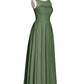 Poppy Corto Vestido De Dama De Honor Hasta La Rodilla Con Escote En V Verde Oliva Tallas Grandes